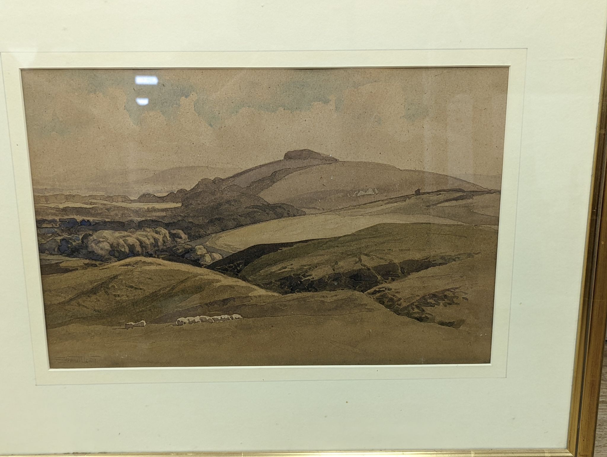 Walter Robert Stewart Acton (1879-1960), four watercolours, Downland scenes, 31 x 44cm approx.